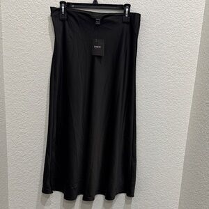 NWT SHEIN Black Maxi Satin Skirt
